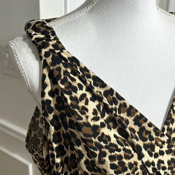 Metaphor Empire Womens Maxi Sleeveless Dress Animal Print Leopard V Neck Line XL - Picture 10 of 10